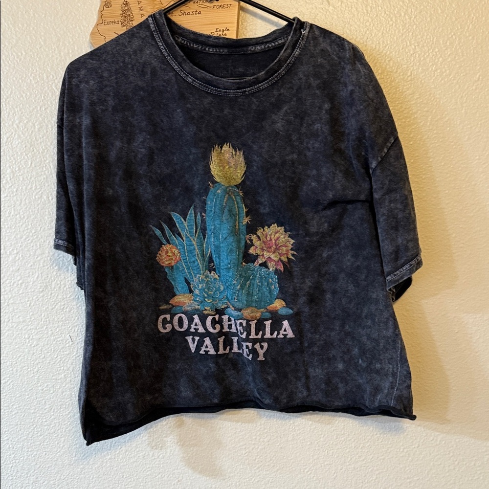 MAD Engine Black Crop Top with Cactus Design